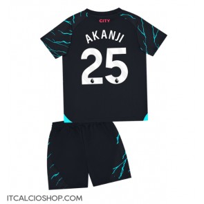 Manchester City Manuel Akanji #25 Terza Maglia Bambino 2023-24 Manica Corta (+ Pantaloni corti)